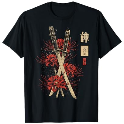Katana Épée de lys araignée Rouge Anime Japonais Otaku T-Shirt