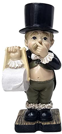 Poystng Statua maggiordomo in Resina Governante Che Tiene Naso Divertente figurina da Bagno Scultura Moderna Decorazione per la casa per scaffale pizzicare Naso Governante Scultura