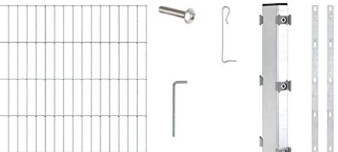 Alberts 642242 Zaungabionen Step² | verschiedene Längen und Höhen | zum Aufschrauben | feuerverzinkt | Mattenbreite 200 cm | Höhe 100 cm