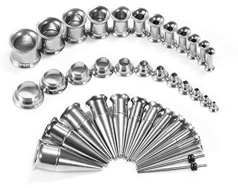 TBOSEN 36PCS Ohr Gauge Stretching Kit Edelstahl Double Flare Legierung Tapers 3 In 1 Stecker Set Öse