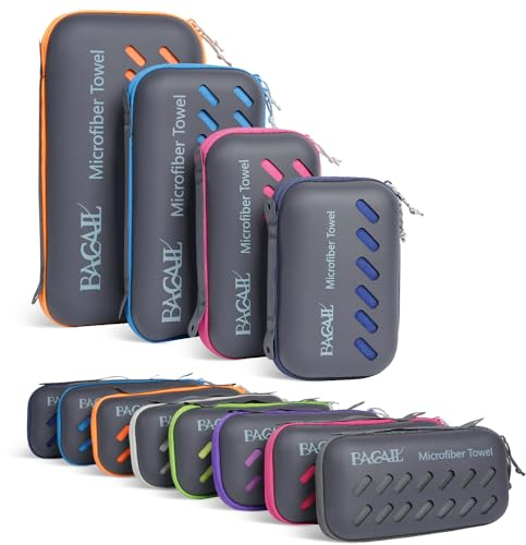 BAGAIL Asciugamano da Viaggio in Microfibra, Asciugamano da Bagno e Telo Mare, Asciugatura Rapida - Super Assorbente - Ultra Compatto, Ottimo per Sport, Palestra, Yoga e Zaino in Spalla