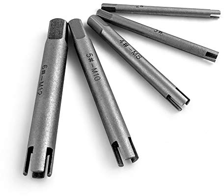 QWORK® Gewindebohrer Auszieher , Schraubenausdreher Set , Schraubenentferner , aus Schnellarbeitsstahl 6542# , 5 Stück