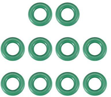 sourcing map 10St Fluorkautschuk O-Ringe FKM Dichtung für Maschinen Rohrleitung 7mm AD 3mm ID 2mm Breite Grün