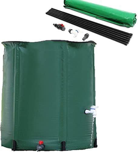 HYHMJ Universal Regenwasserfass, Verdicken PVC Wassereimer Groß Zisterne Tank, Mit Deckel/Hahn Regenwasser Sammlung Wassertank,Grün,1000L/120 * 88CM