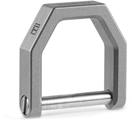 MecArmy CH2 Titanium D-Shape Key Ring, Utility Keyring with Screw Shackle, Key Ring Car Key Tool for Everyday Carry, Keychain Holder Accessories, Blue Medium