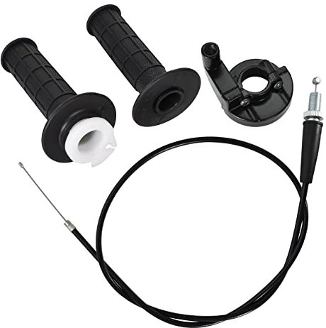 1 Pair Motorcycle Grips 7/8 22mm Throttle Grips with Cable, Universal Motorbike Handlebar Grips, Anti Slip Handle Grips Replacement for 50-250cc Electric Scooter ATV Quad Pit Dirt Bike Speed Control