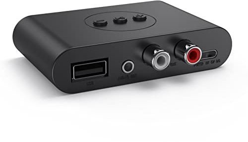 Receptor NFC Bluetooth 5.2, Receptor Bluetooth para Sistema de Sonido de Transmisión de Música, Conector 2RCA de 3,5 Mm Compatible con Adaptador USB de Reproducción de Disco U