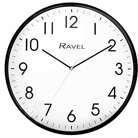Ravel - Moderne 40cm Wanduhr für Büro und Küche - Analog Quarz - RWC.40.3 - Schwarz