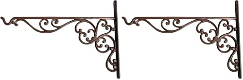 Esschert Design Hängevorrichtung, Haken für Hanging Basket M, rostbraun, 25.1 x 2.4 x 18.8 cm, BPH29 (Packung mit 2)