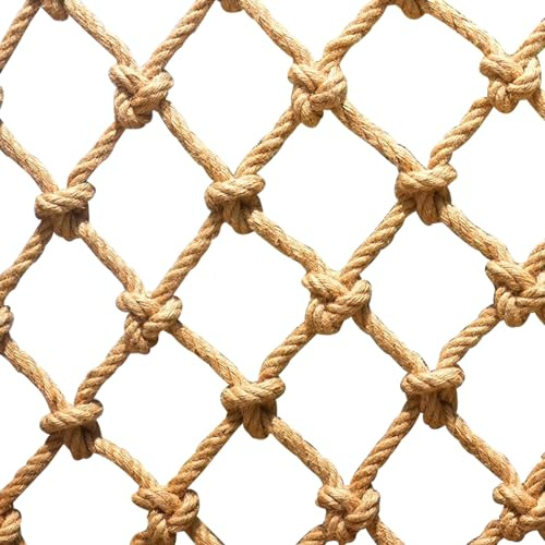 SSWZHANG Sicherheitsnetz Hanfseil Hanfseilnetz Schutznetz Treppe Balkon Fallschutznetz Trennwand Deckennetz Spielplatz Hindernisschutz Gartenzaunnetz Dekoratives Innen und Außen