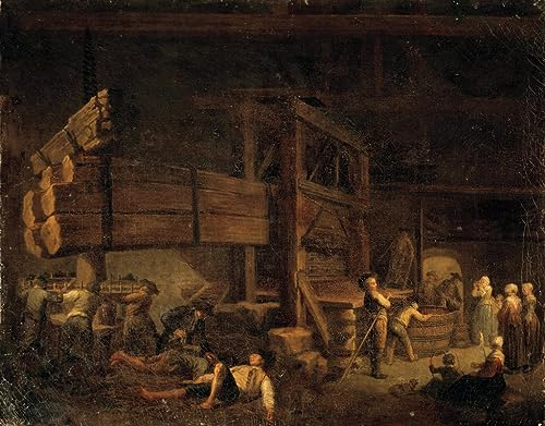 Affiche D'art Moderne Art Mural Toile Peinture à l'huile classique Vinification Pressurage en Vermenton Pressoir collé en Bourgogne Peinture d'Étienne collé pour la décoration intérieure 60x90cm