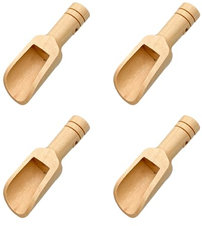 4 Stück Badesalzlöffel, Mini-Holzlöffel, Kleiner Löffel Für Gläser, Salzlöffel, Zuckerlöffel, Glaslöffel, Hölzerner Salzlöffel, Wiederverwendbar Zum Schöpfen Von Salz, Gewürzen Und Mehr