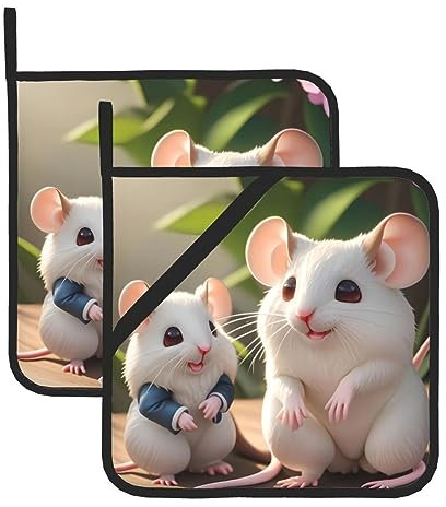 YYHHAOFA Lot de 2 maniques carrées résistantes à la chaleur pour mère et enfant 20,3 x 20,3 cm : épais et durable, anti-brûlure et isolant thermique