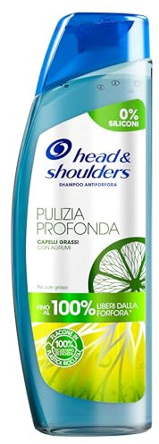 Head & Shoulders Pulizia Profonda Capelli Grassi, Contro La Forfora, Con Agrumi, Senza Siliconi, Per Capelli Fino Al 100% Liberi Dalla Forfora, 250 ml