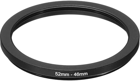 PATIKIL Anello di Riduzione in Metallo da 52mm a 46mm per Paraluce Nero | Anello Adattatore Filtro Obiettivo Fotocamera, Anello Adattatore Filtro in Alluminio, Obiettivo Fotocamera