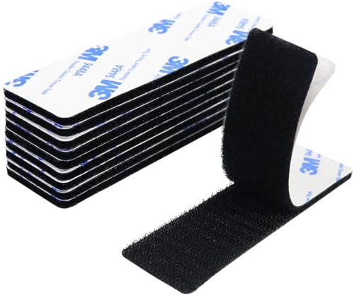 Redamancy 10 Pezzi Feltro Adesivo, Feltro Adesivo Forte per Tessuto, Adesivi Biadesivo Extra Forte, Rettangolo StretchAdesivo 3 x 10cm, per Casa, Ufficio, Garage, Nero