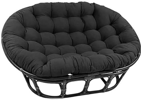 Reyox Wasserdicht Polster für Papasansessel Hängekorb, Stuhlkissen für Rattanmöbel Gartenstuhl Schwarz 150 x 110 cm Oval
