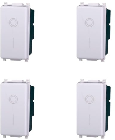 Interruptor bipolar 2P 16A compatible Plana color blanco EV0402 kit 4 unidades