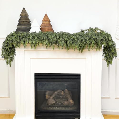 6 Ft Christmas Garland Realistic Artificial Wreath Christmas Holiday Garlands for Home Fireplace Table Mantel Porch Christmas Decor,1.8M