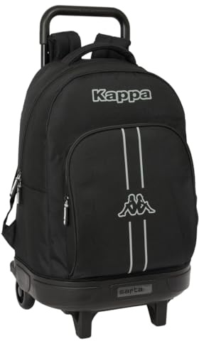 SAFTA Kappa Dark - Mochila Grande con Ruedas, Compacta, Extraíble, Ideal para Niños de Diferentes Edades, Cómoda y Versátil, Calidad y Resistencia, 33x22x45 cm