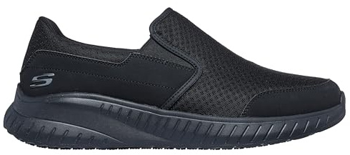 Skechers Squad Chaos Sr Urgran Medical Service - Zapatos para hombre, Tela sintética negra, 44 EU