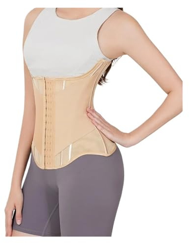TXLEAPEY Bauchweggürtel Korsett Damen U-förmiges Taillentrainer-Korsett for Damen, geknöpfte Shaper, Brustlifting-Taillentrainer, Stahlknochen, Abnehmen, atmungsaktive Shapewear(Skin,M)