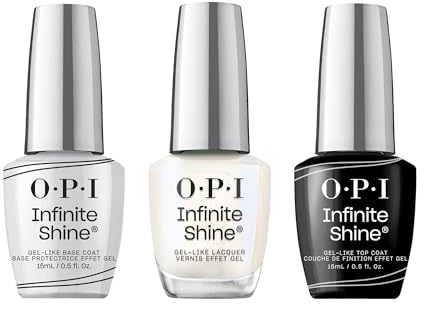 OPI Infinite Shine Set (3 x 15 ml): Base Coat + Shimmer Takes All + Gel-ähnlicher Top Coat – mit vorgehärteter Gel-Technologie & OPI extra breitem Pro-Wide Pinsel