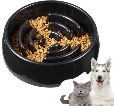 Anti-Schling-Napf für Hunde aus Edelstahl | Slow Feeder Futternapf | rutschfeste Hundenapf mit Labyrinth-Design für langsames Fressen | Spülmaschinenfest, langlebig, fördert gesunde Verdauung