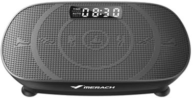 MERACH Pedana Vibrante Dimagrante, Pedana Vibrante Silenziosa e Compatta per Modellare il Corpo e Rilassarsi, Con Comodo Cuscinetto in Silicone, Display a LED e Telecomando (Nero)