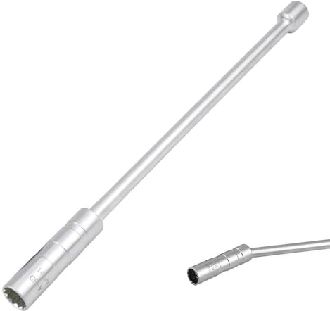 MYLERCT Douille Bougie Magnétique 14mm, Tête Rotative 360° | 3/8 Clé à Bougie | 12 Encoches Mince pour Réparation Automobile | Acier Chromé Vanadium
