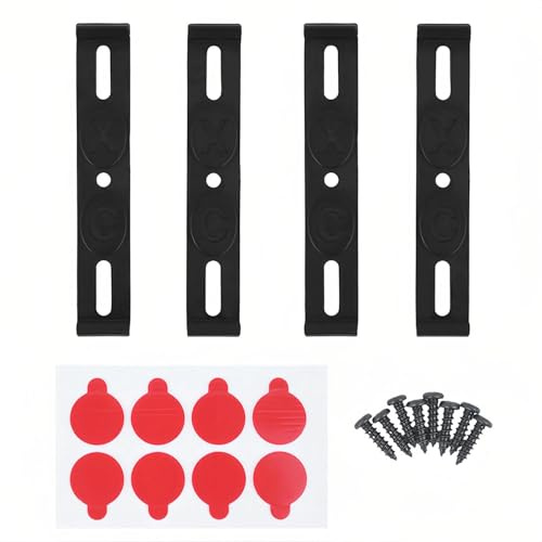 LNSYSNS Support Plaque Immatriculation, 4 Pièces Support de Plaque Voiture sans Cadre, 3D Invisible 12 x 2 cm, Noir Porte Plaque Immatriculation, pour Plaques D'immatriculation de 110 mm