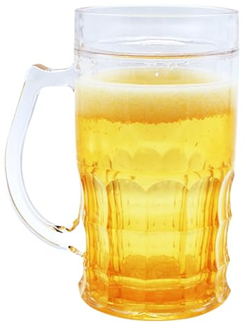 Generisch Fake Bierglas: Doppelwandiger Bierkrug, Bier- Getränke-Kühler mit Fake-Bier, 0,3 l Bierglas Kühler, Getränkekühler, Flaschenkühler