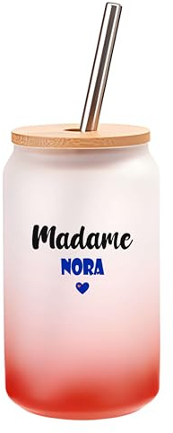 Verre à Cocktail Madame Nora | Cocktail Glass| Idée Verre à Cocktail Cadeau Anniversaire Fête Original Détente Travail Départ Collègue Summer Noël. (Bleu)