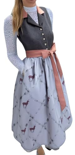 YEBIRAL Dirndl Lang Damen Dirndl Damen Dirndlkleid Retro Dirndelkleider Midi Trachtenmode Bayerisches Kleid für Lang Wiesn Outfit Elegant Grosse grössen 50