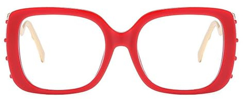 AOOLIA Lunettes de Vue Carrées, Lunettes Anti-Lumière Bleue Verres Transparents, Monture Mode Moderne pour Femme, Homme (Rouge)