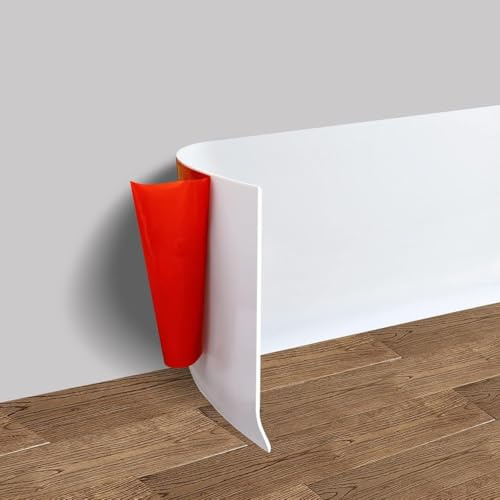 Opatiny Rodapié de PVC de 3 metros, impermeable, para zócalo de plástico con instalación de respaldo, 10 cm de altura, color blanco