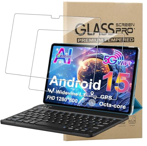 [2 Pack]Screen Protector for YESTEL Tablet 10 Inch Android 15/YESTEL D3 Tempered Glass,Ultra Resistant,Anti Fingerprints,HD Clear,No Bubbles,9H Hardness Protector Film Tempered Glass Film,Transparent