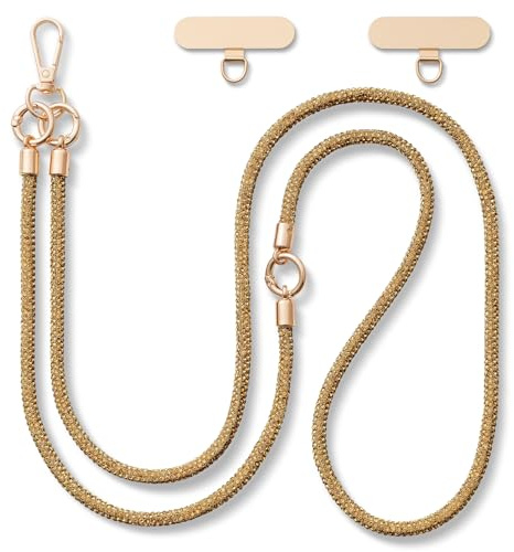 CHUQING Handykette Glitzer Handyband zum Umhängen Strass | Glitzernde Strass-Handykette abnehmbar mit drei Tragweisen,inkl. 2 Metallpads zur einfachen Montage, hände frei im Alltag