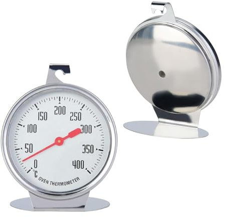 Medrialife Backofenthermometer 0–400°C Edelstahl, 7 cm Ofenthermometer mit großem Zifferblatt, präzises Kochthermometer & Backthermometer für Elektroherd, Backofen, BBQ & Kochen