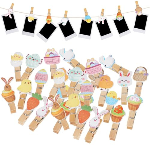 VALICLUD 70 Pezzi Mini Mollette di Legno Cartoon Multifunzionali per Organizzare Cavi e Decorazioni Casa Perfette per Foto e Progetti di Pittura