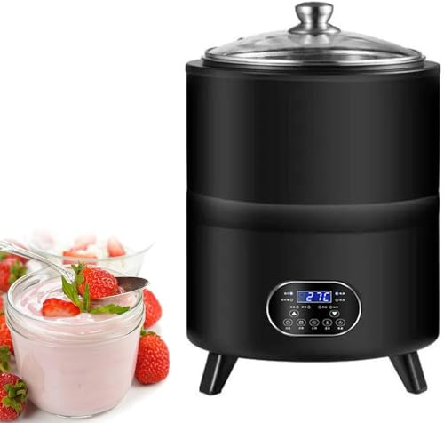 FJYAWEN Macchina per Yogurt da 8l/12l, Macchina per Yogurt con Controllo di Tempo E Temperatura, Macchina per Yogurt Professionale, Macchina per La Fermentazione Dell'aglio Nero Black-12L