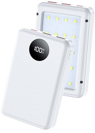 Stephencho Boîtier d'alimentation à 5 emplacements avec port de type C et fonction de charge pour appareils mobiles, lampe de poche LED de camping portable