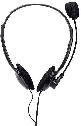 Techly 361964 Cuffia Stereo con Microfono Nero
