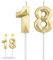 Fuyamp Bougie Anniversaire 18 Ans Fille Garcon, 3D Bougie Chiffre 18, Bougie 1 an Bougie Numéro 8, Bougie Numérique Paillettes Bougies Gâteau Topper pour Anniversaire Cérémonies(Or)