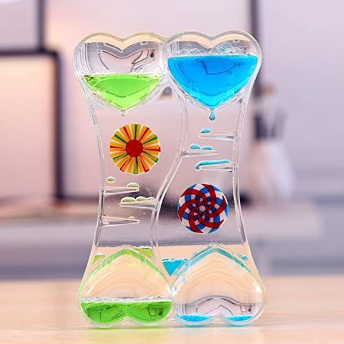 Jauhmui Ölflüssige Sanduhr Timer, Bunte Beruhigendes Zappelspielzeug, Sensorisches Spielzeug, Wassertimer, für Aktivität, Entspannung, Angst, Autismus, ADHS