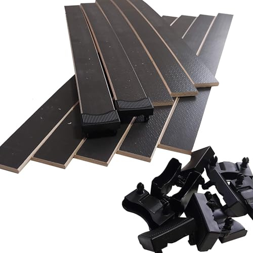 EBAC Literie Lot de 10 Lattes + Embouts GR pour sommier et lit - AMZ | 680x48x8 mm | Bois hêtre Durable - 7 Plis | Remplacement - Rechange - Renfort pour sommier/bz/clic clac/canapé
