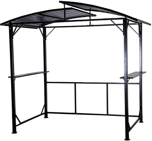 Grillfürst Grillpavillon - BBQ-Pavillon aus Stahl mit Ablageflächen, wetterfestes und feuerfestes Metalldach, 248 x 156 x 233 cm (B x T x H)