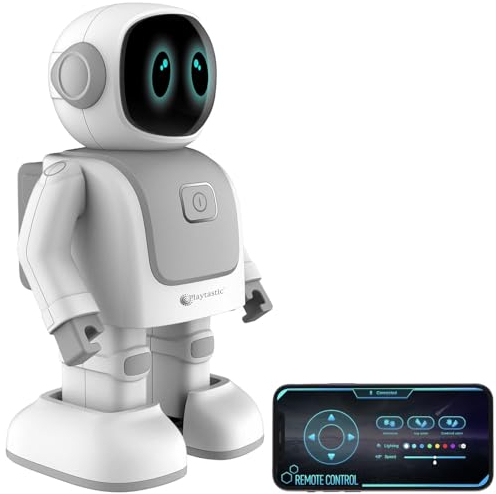 Playtastic Tanzender Roboter: App-programmierbarer Roboter, 130 Bewegungen, Bluetooth, Lautsprecher (Spielzeug, Mini, Fernbedienung)