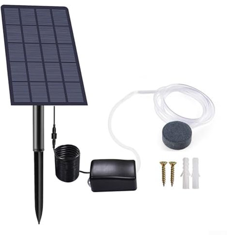 Solar Energy Low Noise Air Pump, Solar Belüfterpumpe 2,5W Plug-In Solar Fish Tank Sauerstoffpumpe Sauerstoffpumpe Sauerstoffbelüfter Aquarium Sauerstoffbelüfter