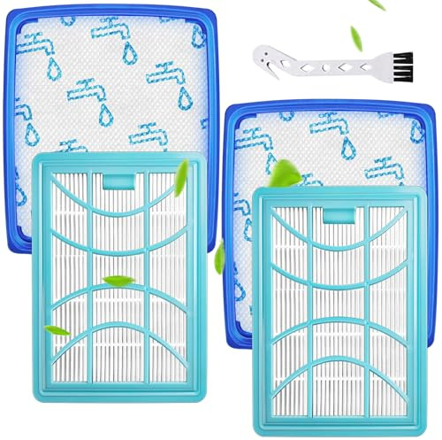 2 Stück Ersatzfilter Set für Philips 7000 series PowerPro Expert Bodenstaubsauger FC9728/01,FC9728/81,FC9729/09,FC974109,FC9742/09,FC9743/09,FC9745/09,FC9746/09 Ersatzteile Zubehör Filters CP0617